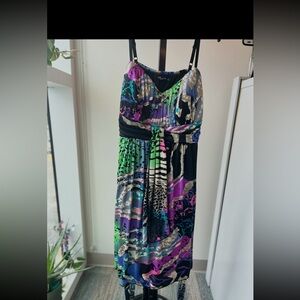 Ruby Rox Multicolor Padded Abstract Dress Adjustable Straps